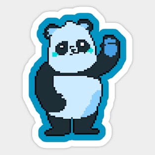 Panda Prowess: Pixel Art Design for Fashionable Attire Sticker